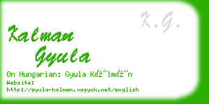 kalman gyula business card